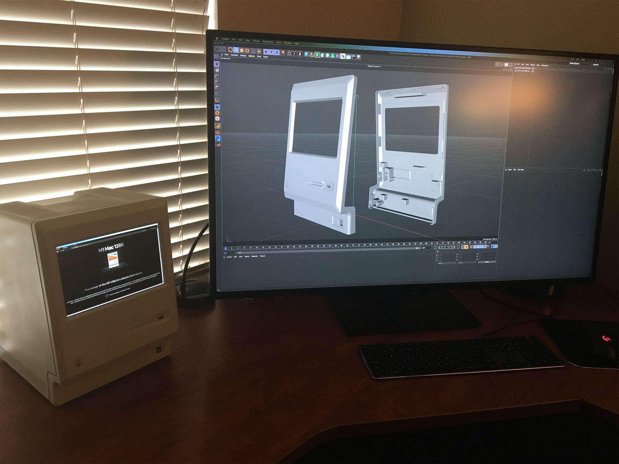 M1 Mac 128K with a 43 inch LG monitor